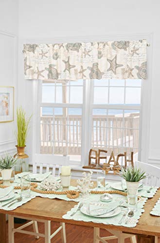 C&F Home Amber Sands Valance Set Of 2 Nautical Coastal Sea Life Beach Cotton Curtains For Window Living Dining Bathroom Kitchen Valance Set Of 2 Beige #TOP5