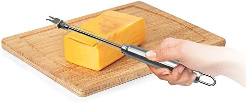 Skystuff 2Pcs Wire Cheese Slicer Stainless Steel Cheese Wire Slicer Cheese Butter Peeler Cutter for Soft, Semi-Hard Cheeses Kitchen Cooking Tool
