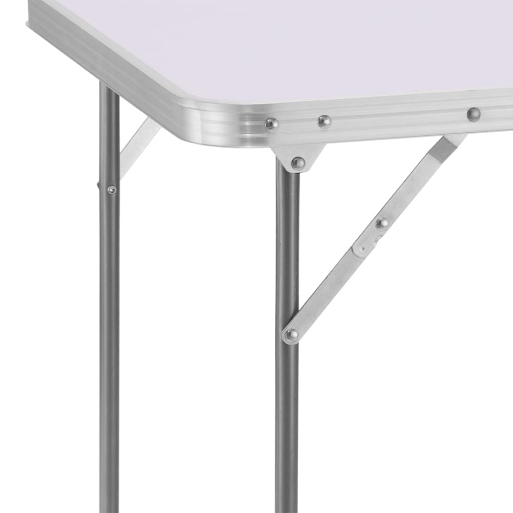 BAKAJI Tavolino Pieghevole da Campeggio Picnic 60x80x68 Alluminio Bianco