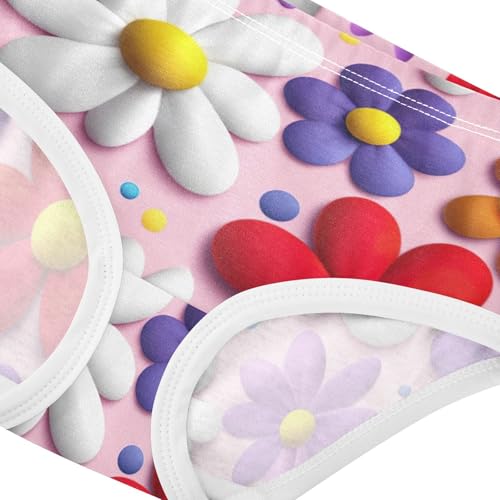 Funny Girls Underwear Toddlers 2t Cotton Panties for Girl ColorfulD Cartoon Flowers Red Briefs Underpants4