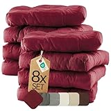 etérea Sitzkissen 42x42 cm 8er Set - Bordeaux 8 cm hoch - Bodenkissen für Indoor, Outdoor, Küche, Garten, Auflage - Heidi Stuhlauflage - 8 Stück Stuhlkissen 40x40 cm Bordeaux