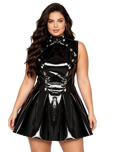 Robe patineuse en cuir pour briller en soirée disco et rave