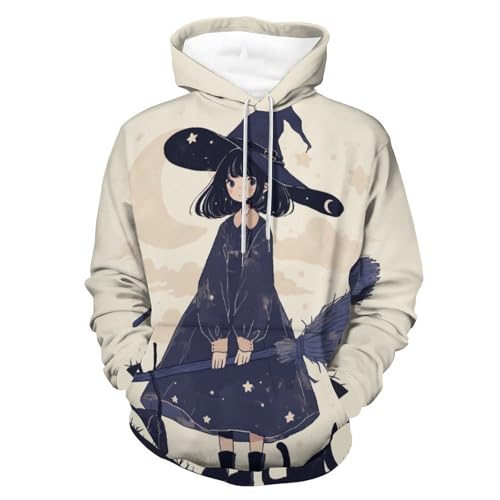 Chat Sorcier Sweat à Capuche unisexe noir en taille S confortable