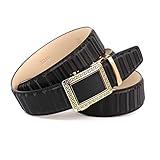 Helle Rückseite Anthoni Crown Damen Ledergürtel Gürtel, Schwarz, 90