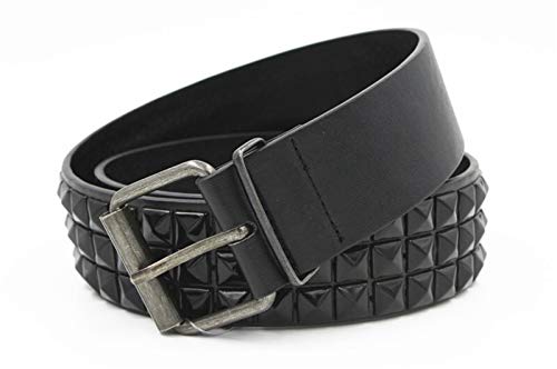 Rivet Ceinture Hommes Femmes Ceinture Clouté Punk Rock Avec Boucle Ardillon 0121 (Belt Length : 125cm, Color : Black belt) Cover