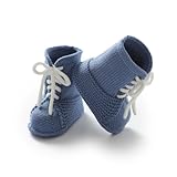 Hadetoto Baby Cowboy Cowgirl Boots Newborn Western Crochet Soft Knit Booties Shoes for Infant Toddler Girls Boys (Denim Blue, Infant, 0 Months, Age Range, US Footwear Size System, 3 Months, Medium)