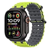 Materiali di Qualità Premium: Il cinturino impermeabile dell'apple watch ultra 2 è realizzato in morbido silicone di prima qualità e presenta un connettore e una fibbia in metallo resistenti, perfetti per le avventure all'aperto e per gli amanti del fitness. Ocean band apple watch ultra 2 resiste al sudore durante gli allenamenti, le corse o qualsiasi attività all'aperto, garantendo comfort e durata.