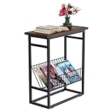 Unglehome End Table, Narrow Nightstand, Skinny Bedside Tables, Small Side Table for Small Spaces wit