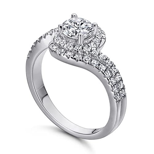 Bague femme en argent torsadée KnSam le cadeau idéal avec zircones scintillants