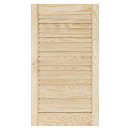 Louvre Door – Pine Wood – Vented Open – Ready to Paint Internal Louvre Cupboard Doors – Slatted Wardrobe Doors – Various Sizes (720mm (28.4") Height, 394mm (15.5") Width)