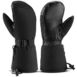 OZERO Winter Skihandschuhe, Herren und Damen Winterhandschuhe für Snowboard & Motorrad & Ski,Schwarz, Size L