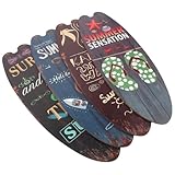 GALPADA 4 piezas Decoración de Pared Tabla Surf Madera Arte Náutico Verano Colgante para Hogar Oficina y Bar