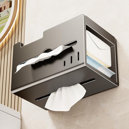 Estante para pañuelos de baño y organizador de cocina montado en pared de estilo moderno 8