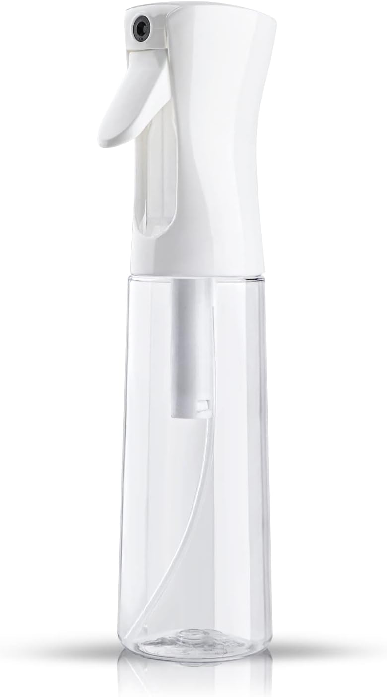 TANSHINE Water Spray Bottle for Hair Plant Fine Mister Continuous Spray Bottle for Curly Hair Styling, Cleaning, Misting & Skin Care 10oz/300ml (Clear)