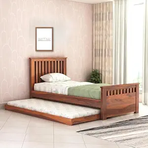 SaidanWood Jolva Trundle Single Sheesham Wood Bed for Bedroom | Sheesham Wood Bed | Solid Wood Bed | Bed for Home | Bed Without Storage | Single Size Bed | Bed for Living Room | Bedroom Furniture
