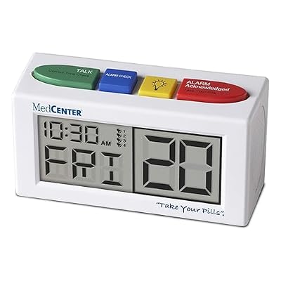 MEDCENTER Digital Talking Medication Alarm Clock for Seniors