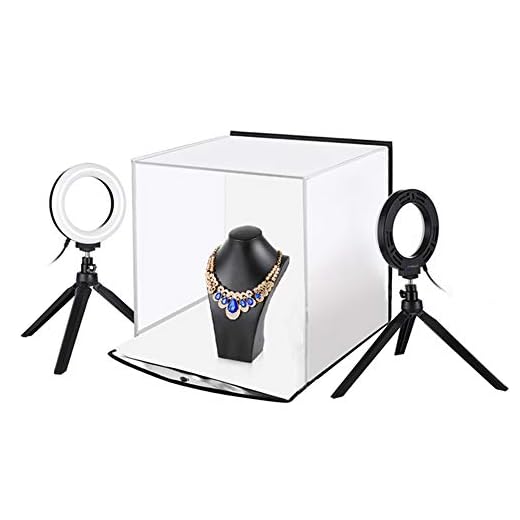 Light Box Photography, 30 cm Photo Softbox Portable Folding Studio Shooting Tent Box + 4,6 tum Ring LED Light Kits med 6 färger bakgrunder (30cm x 30cm x 30cm) (Vit) (Vit)