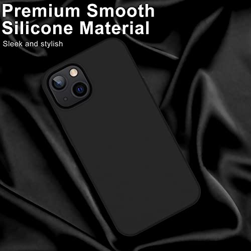Deenakin Iphone 14 Case With Screen Protector,Soft Flexible Silicone Gel Rubber Bumper Cover,Slim Fit Shockproof Protective Phone Case For Iphone 14 6.1" Black #TOP2