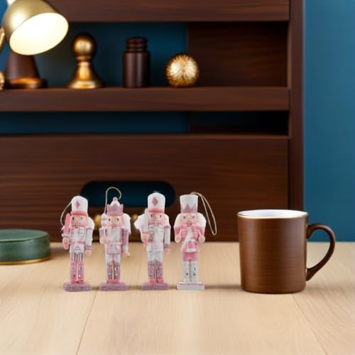 Figurine Casse-Noisette en bois rose pour déco table de Noël - 6