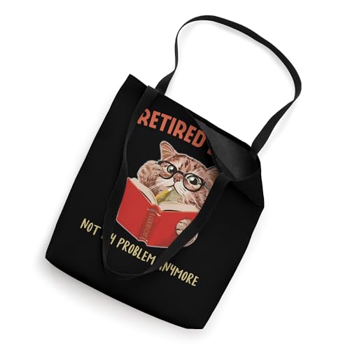 Bolso tote divertido para amantes de los gatos: 'Retirado 2026, ya no es mi problema' miniatura 2
