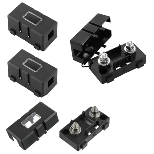 HASLED 4 Pièces Porte-Fusible Voiture Midi, Boîtier Fusible Étanche Noir avec Fenêtre Transparente, pour Automobiles, Camions, Bateaux et Motos