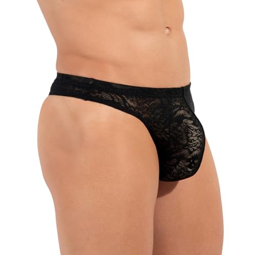 Hom Underwear, Free Lace String, Black, Men's Size L, Pack of 1