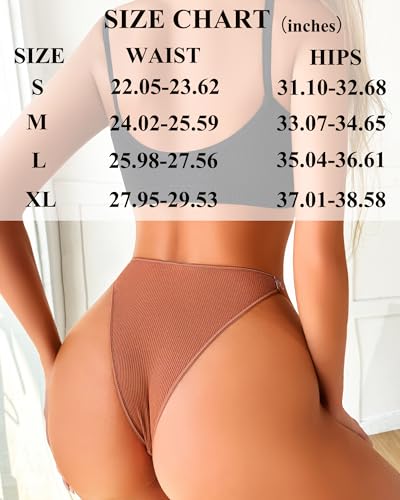 Image of FINETOO Womens Underwear Cotton High Cut String Bikini Panties Low Rise Hipster Ladies Sexy Cheeky Underwear 6 Pack