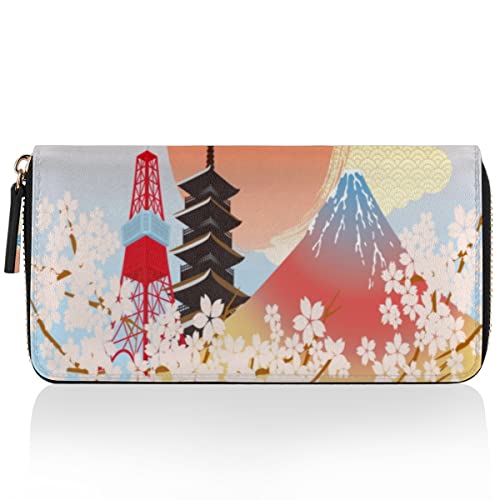 TropicalLife Japan Purse Multi Credit Card Holder Bag Japan Toky Clutch Purse for Women Leather Zipped Long Wallet
