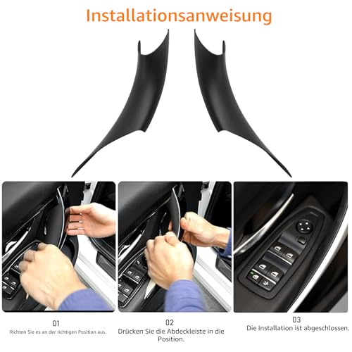 TTCR-II 2PCS Türgriff Innen Kompatibel mit Türgriffe BMW 3er 4er F30/F31/F34/F80 320i,328i,330i,335i & F32/F33/F36 428i,435i,Türgriffabdeckungen für die Fahrerseite und die Beifahrertür (Schwarz)
