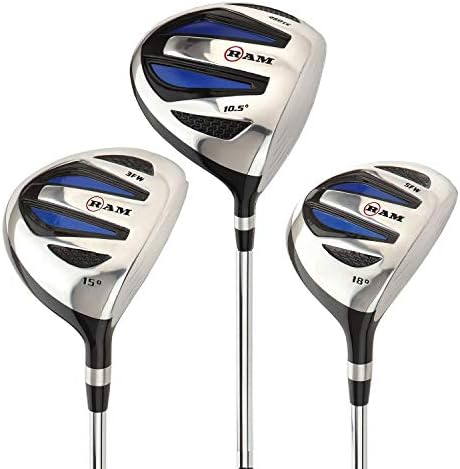 Ram Golf EZ3 Mens Steel Wood Set – Driver, 3 & 5 Wood – Headcovers Included