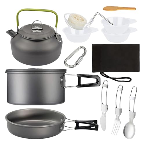 Batterie de cuisine camping en aluminium emboîtable et légère