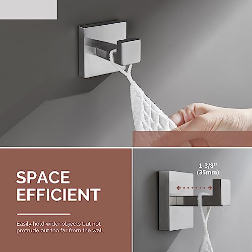Angle Simple Bathroom Towel Hook Brushed Nickel, Sus304 Stainless Steel Hand Towel Rack, Square Coat Robe Hook, Wall Mount #TOP5