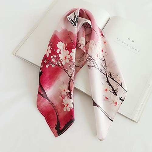 100% Mulberry Silk Scarfs For Women - Lightweight Square Satin Head Scarf - Small Silk Hair Scarf With Gift Packed 21" X 21" #TOP4