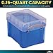 1InTheOffice Plastic Storage Bin with Lid, Stackable Mini Container 0.15 Quart, Assorted Colors, Clear, 4 Pack