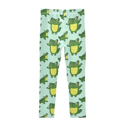 Crocodile Cartoon Pattern Girls Leggings Soft Stretch Workout Yoga Dance Pants for Kids Casual Tights2