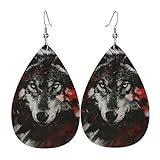 Pendientes De Piel Lobo Elegancia Pendientes En Forma De Lágrima Diversión Aretes De Cuero Con Forma Para Viajes Vacaciones Bodas
