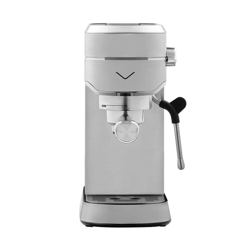 Vestel SESM5040 X Manuelle Espressomaschine 15 Bar Edelstahl Milchaufschämer 1,2L Wassertank Silber