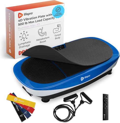 LifePro Rumblex Max 4D Vibration Plate Exercise Machine | Vibrating Plate Exercise Machine With Resistance Bands For Home Fitness, Recovery, Training