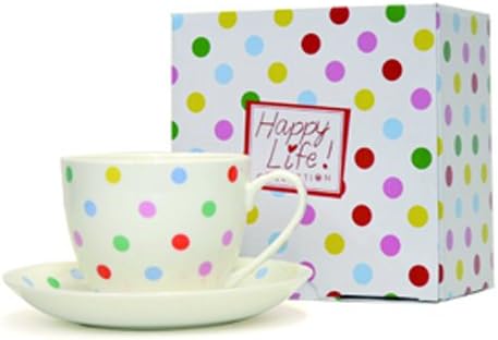 burekkufasutokappu & Saucer Multi Color Dots # 30844