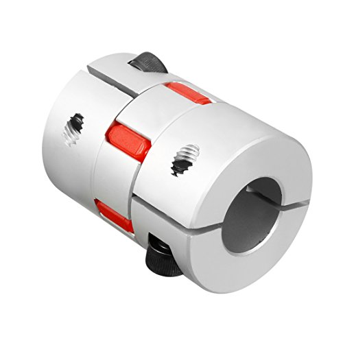 sourcingmap 8mm to 19mm Shaft Plum Shaped Coupling Coupler 40mm Diameter 55mm Length, Red,Silver, 8-19mm - Image 3
