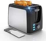 Toaster 2 Slice Best Prime Toasters Stainless Steel Black Bagel Toaster Evenly and Quickly with 2 Wi
