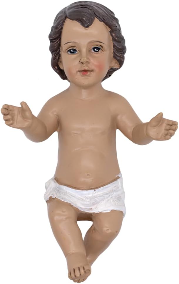 VILLAGE GIFT IMPORTERS 5.25" Nativity Baby Jesus | Christ Child for Creche | Christmas Figurine for Manger Scene | Spiritual Holiday Decoration for Indoor Use | Place on Table or Under Tree