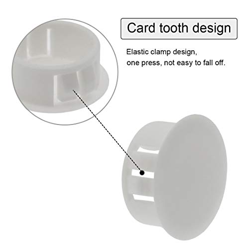 Suiwotin 30Pcs 19Mm (3/4") White Hole Plugs Plastic Flush Type Hole Plugs Snap In Locking Hole Tube, Furniture Fencing Post Pipe Insert End Caps (White) #TOP4