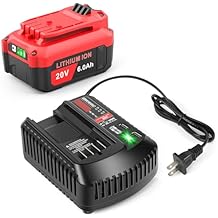Labtec 20V 6000mAh Lithium Battery for Craftsman and Fast Charger Kit for CMCB205 CMCB202 for V20 Series Tools