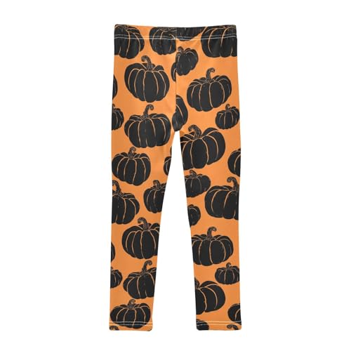 Black Pumpkin Silhouette Girls Leggings Soft Stretch Workout Yoga Dance Pants for Kids Casual Tights2