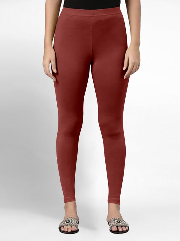 Image of TRENDMALLS Women's Super Combed Cotton Elastane Stretch Ankle Length Leggings with Ultrasoft Waistband