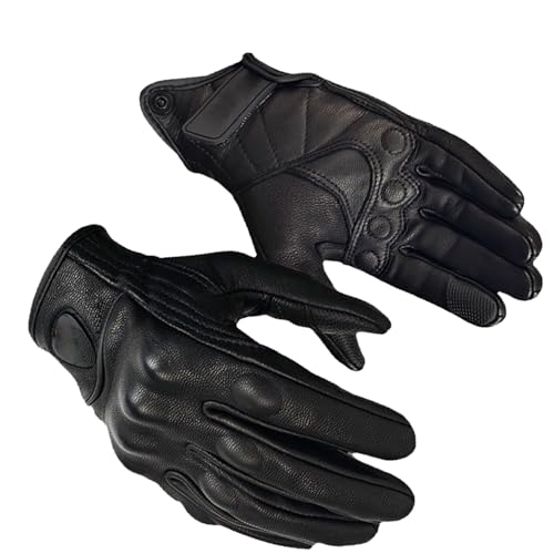 Gants de moto en cuir respirant homologués pour écran tactile