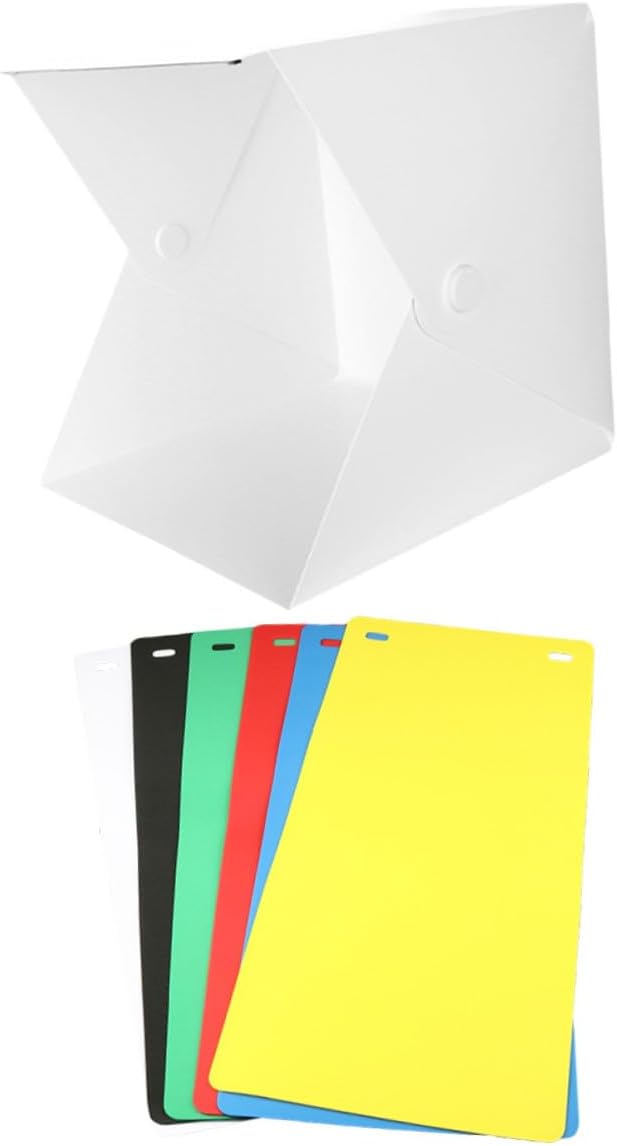Artibetter Portable LED Mini Folding Light Box 30cm with Double Light Strips and 6 Color Photography Backdrops for Product Photo Studio Shooting