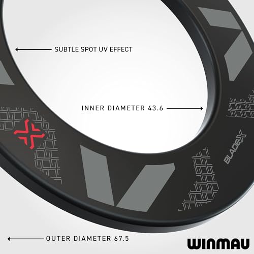 Winmau Blade X Dartboard Surround – 360° Dart Board Wall Protector - Impact-Absorbing Foam - Striking Blade X Dart Board Surround Ring - Professional Darts Accessory - 4