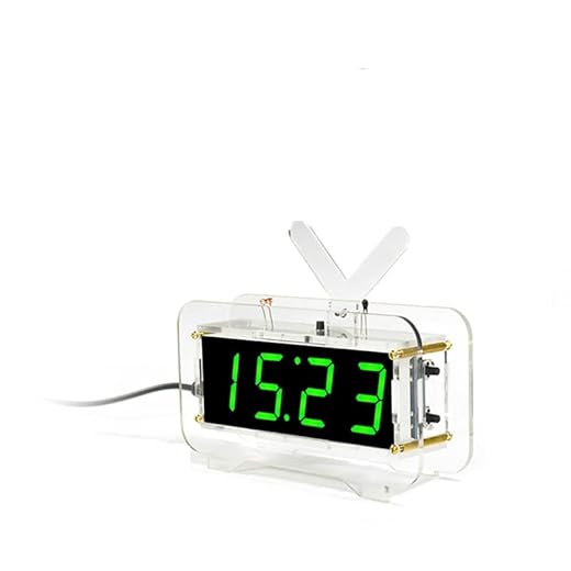 GeekLJT DIY Electronic Voice Clock Kit - 4-Digit Digital, Soldering Project for Students and Beginners, Cute Alarm Clock DIY Kit for Learning Electronics